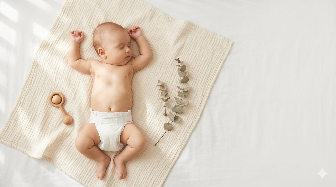 Baby sleeping peacefully – Cocoon hypoallergenic baby diapers